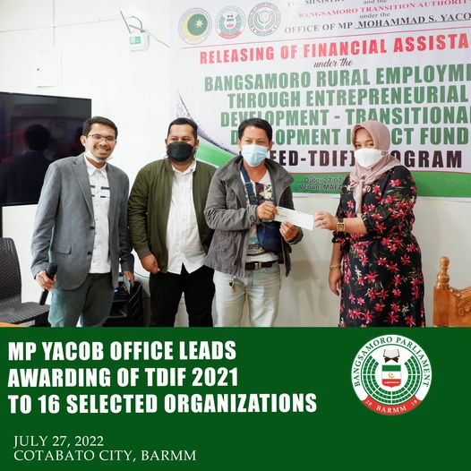 MP YACOB AWARDS TDIF TO 16 ORGANIZATIONS