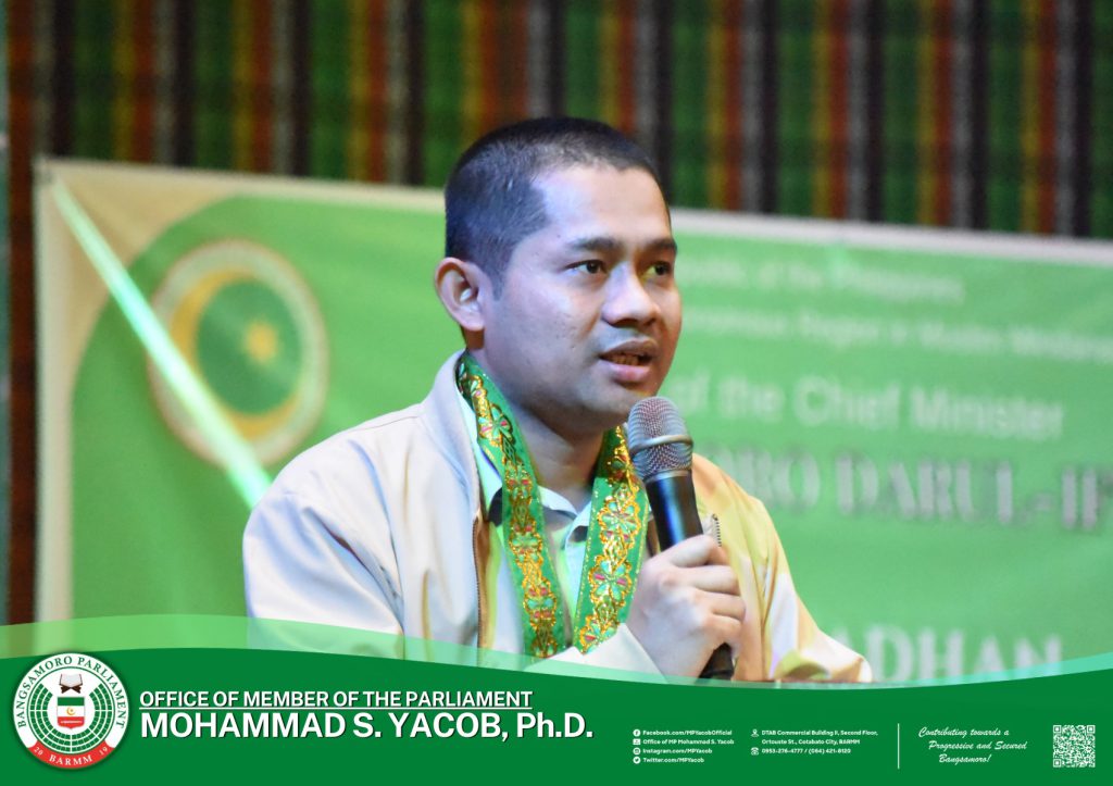 𝐋𝐎𝐎𝐊| The Office of the Member of Parliament (MP) Mohammad S. Yacob, Ph.D., represented by Supervising Legislative Staff Officer I, Mr. Walid Y. Iskak, RN, MPA, delivered a message of support during the Pre-Ramadhan Symposium and Launching of Pre-Ram