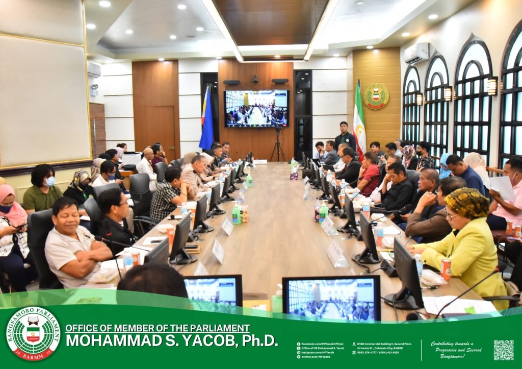 READ| Member of Parliament (MP) Mohammad S. Yacob, Ph.D., attends the Committee Hearing as the proponent of the proposed BTA-Parliament Bill No. 39 or an “Act Establishing the Bangsamoro Agriculture and Fisheries Training Institute” also known as BAF