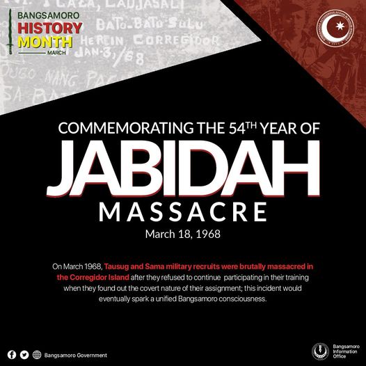 The Bangsamoro Government remembers the infamous Jabidah Massacre that took several Tausug and Sama lives at the island of Corregidor in 1968.