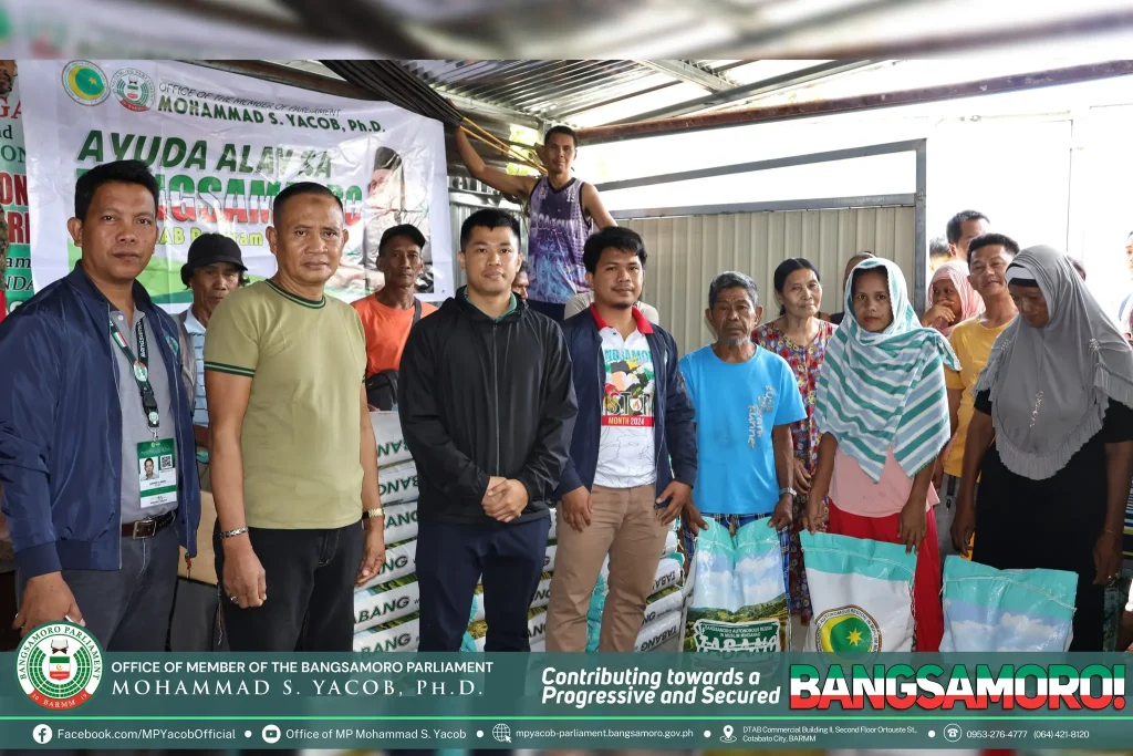 READ| The Office of MP Mohammad S. Yacob, Ph.D., in partnership with Project TABANG “Tulong Alay sa Bangsamorong Nangangailangan,” conducted a series of rice assistance distribution to the marginalized families of Maguindanao Del Sur and Special Geographic Area on July 2-3, 2024.