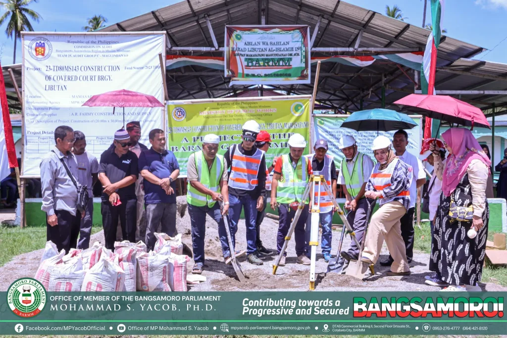 READ| The Office of the Member of Parliament (MP) Mohammad S. Yacob, Ph.D., successfully conducted on August 21, 2024 a groundbreaking ceremony for the two covered court projects, each worth ₱7,900,000.00 funded through the Transitional Development Impact Fund (TDIF) of MP Yacob and implemented by the Ministry of Public Works (MPW) in Barangay Pikeg, Shariff Saydona and Barangay Libutan, Mamasapano in the province of Maguindanao Del Sur.